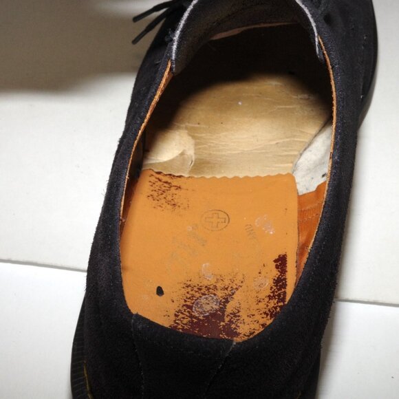 Vintage Made in England UK Dr. Martens Black Suede Oxford Lace Up 4 Eye Mens 11 - Picture 14 of 14